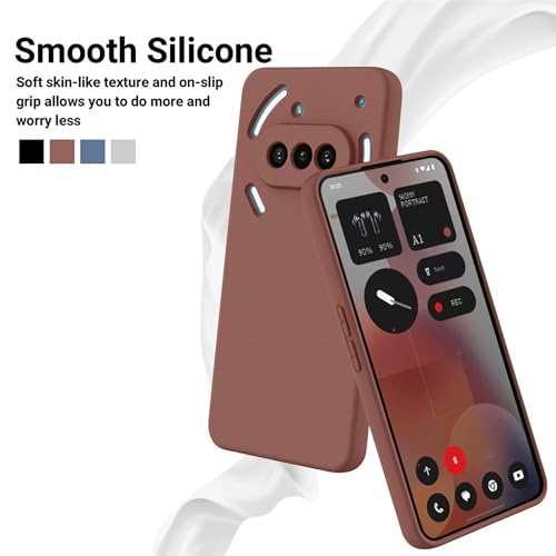 Image of FIRST MART Matte Silicone Back Cover for Nothing Phone 3A - Brown