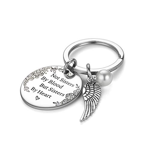 Not Sisters By Blood But Sisters By Heart Friendship Keychain For Women Teen Girls ,Gifts For Best Friend Birthday Graduation #TOP1