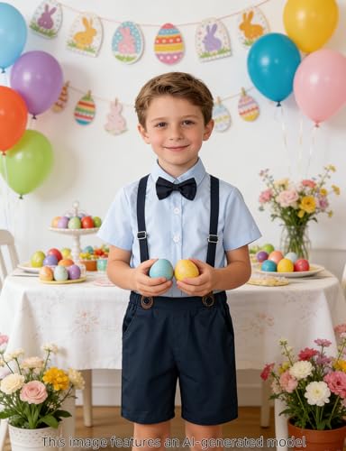 Image of A&J DESIGN Baby Boys Gentleman Suit, 2Pcs Outfit Shirt & Pants