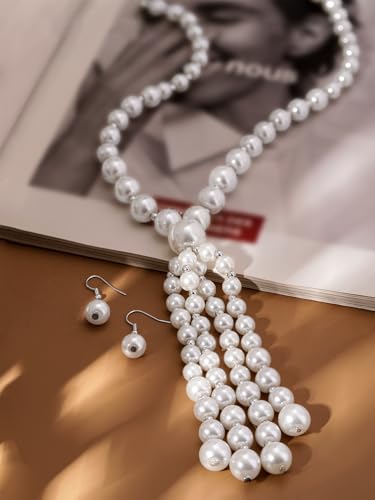 Image of Rubans Pearl Necklace Set Traditional Statement Jewellery Gift for Women & Girls