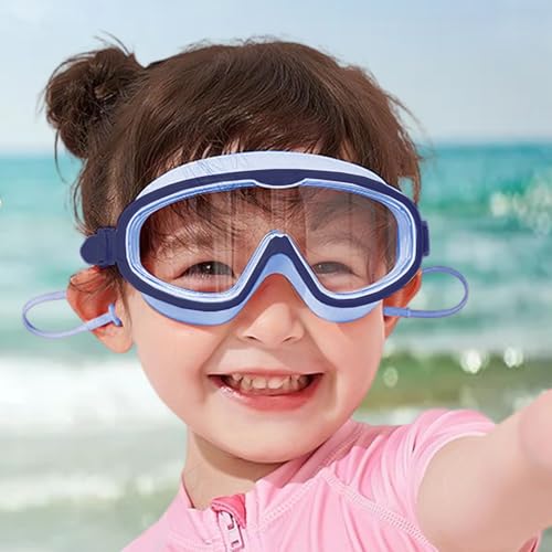 Genérico Gafas Infantiles | Gafas de Natación Infantiles | HD Anti-Vaho Impermeables Ajustables Equipo de Protección de Seguridad para Carreras Entrenamiento Esnórquel Buceo Playa Lago - imagen 3