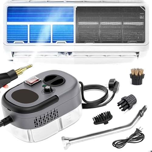 1200ML Furniture Steam Cleaner, 2500W Handheld High-Temperature Pressurized Steam Cleaner, with 3 Brush Heads&Extended Curved Nozzle, Wireless Car Vacuum Cleaner, for Home, Kitchen, Bathroom, Car