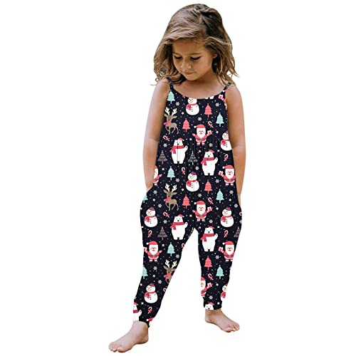 Baby Clothes 24 Months Girl Toddler Girls Christmas Sleeveless Prints Romper Baby Girl Summer Clothes (Black, 3-4 Years)