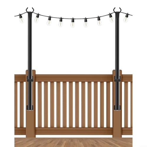 Poteaux lumineux navette d'extérieur en métal – Support de suspension réglable pour patio, jardin, terrasse, mur et clôture – Solution de montage 42 x 8 x 8 cm (lot de 2)