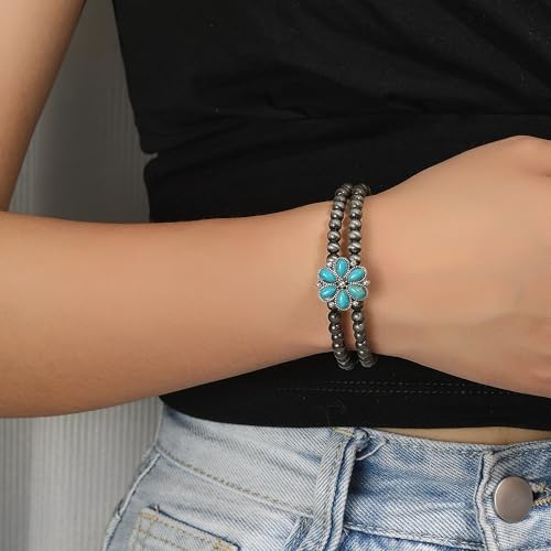 Navajo Pearl Bracelet for Women Turquoise Cuff Bracelet Boho Beaded Western Bracelets Navajo Pearl Jewelry GIft2