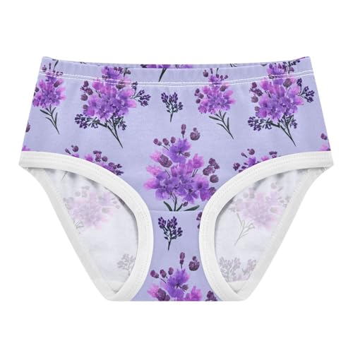 Fun Toddler Underwear Custom 2t Cotton Girl Panties Cute Delicate Purple Flowers Kids Undies Briefs