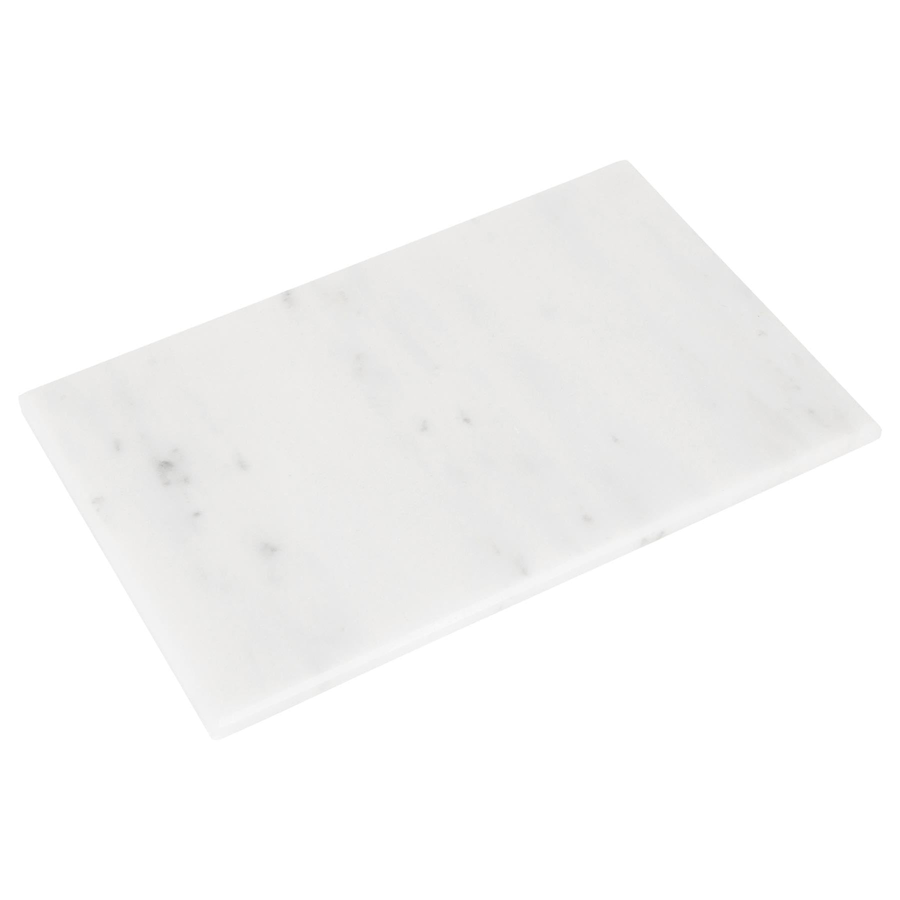 Argon Tableware Rectangle Marble Chopping Board - 40cm x 30cm - White - 1x Non-Slip Stone Kitchen Cheese Bread Meat Cutting Serving Counter Work Top Protector Slab