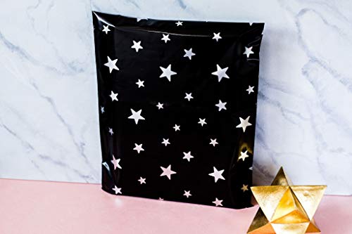 Image of Inspired Mailers - Poly Mailers Variety Pack of 30 (10 Each: 6x9, 10x13, 14.5x19 Sizes) - Silver Stars Deluxe - Assorted Sizes Shipping Bags - Multi-Size Envelopes