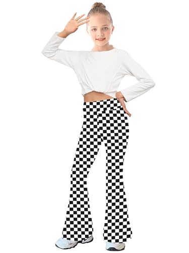 Image of WSPLYSPJY Women's Print Stretch Bell Bottom Flare Palazzo Pants Trousers