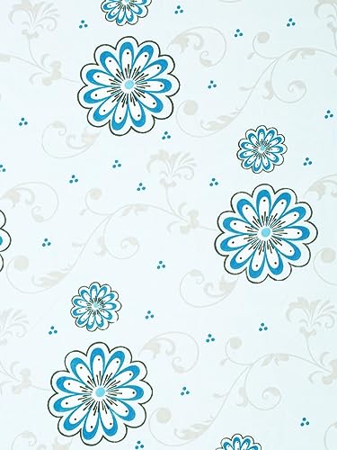 Image of Home Sizzler 144TC Daisy Dreams Light Blue Floral Double Bedsheet with 2 King Size Pillow Covers