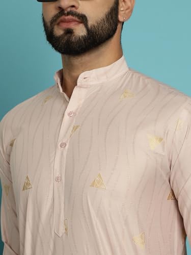 Image of SOJANYA (Since 1958 Men's Jacqard Silk Kurta & White Pyjama Set