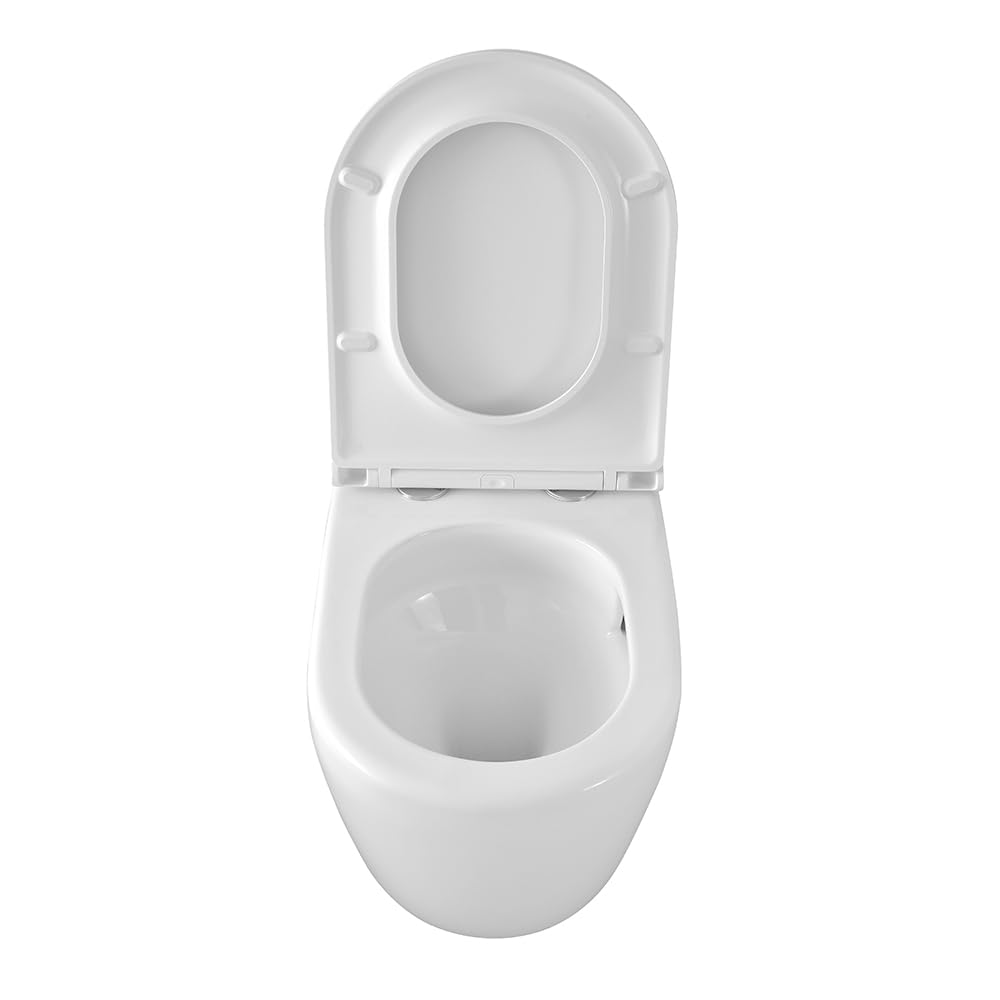 Wc filomuro con risciacquo a vortice e copriwc soft-close, sistema di scarico universale a parete o a terra, serie TAO