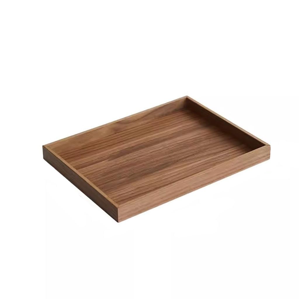 Bandeja de Madera Japonesa para Servir Pizza, té, Rectangular, para Uso doméstico, para Tartas, de Madera Maciza, para café, para Comer en el Regazo (A)