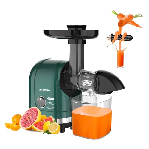 Cold Press Juicer Machine for Fruits & Vegetables, Masticating Juicer, Wheatgrass Celery Juicer with 200W Quiet Motor Reverse Function, High Juice Yield Slow Juice Extractor BPA-Free Easy to Clean