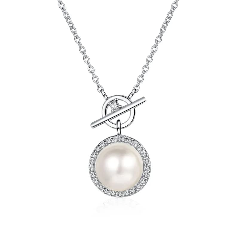 Collier en argent moissanite et perle naturelle d'exception pour femme