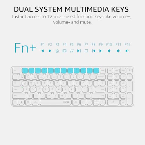 Image of Rapoo Wireless Keyboard and Mouse Combo, Blade-Series E9310M 99-Key Ultra-Thin Keyboard and M300G Silent Mouse, Support 4 Devices, Quiet, Compact, Battery Powered, for Windows /Mac /Linux /Chrome