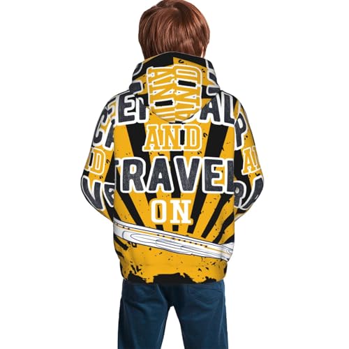 Keep Calm and Travel On Kid Hoodies Boys Sweatshirts Girls Pullover with Pocket4