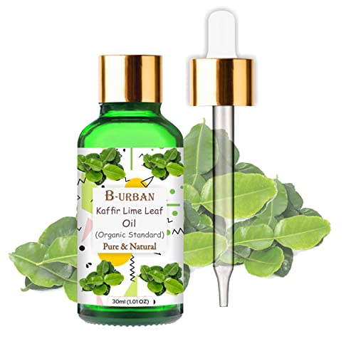 Image of B-Urban Kaffir Lime Leaf Oil 30 ml (1.01 fl oz) - Fresh Citrus-Green Oil for Haircare, Soap Making & DIY Blends