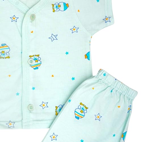 Image of Lil' Shark Baby Cotton T-Shirt & Shorts Set | 100% Pure Cotton Summer Wear for Baby Boys & Girls | Soft, Breathable Infant Casual Outfit | Printed T-Shirt with Shorts Set