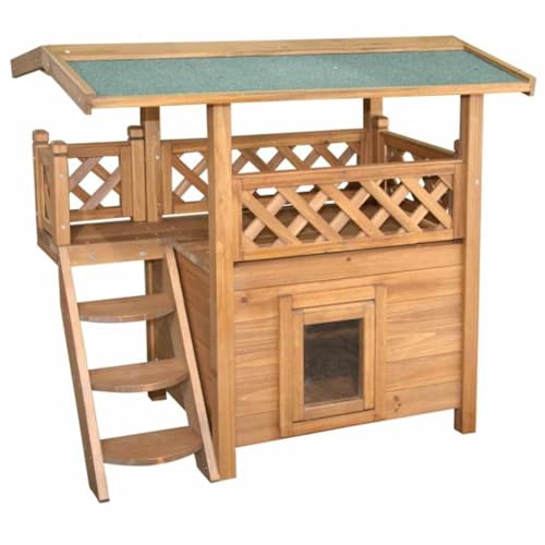 Kerbl Katzenhaus Lodge, 77 x 50 x 73 cm, 82790, Holz/Braun
