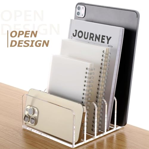 Organiseur de bureau en acrylique Teksome à 5 sections pour tri de documents - 4
