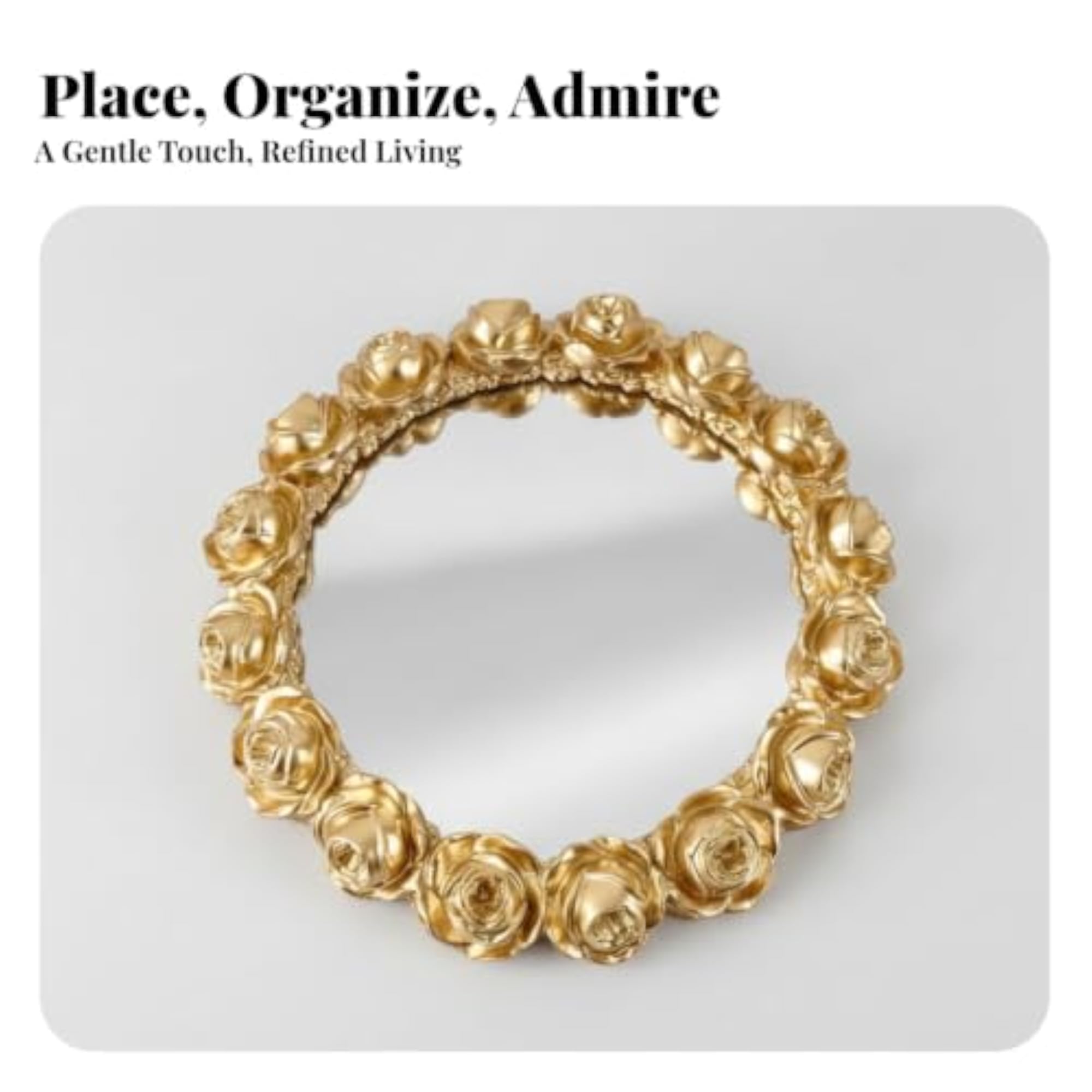 Ornate Round Mirrored Vanity Tray