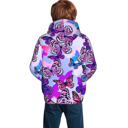 Flying Butterflies Kid Hoodies Boys Sweatshirts Girls Pullover with Pocket4