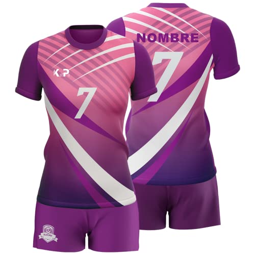 KALLPA Equipación Deportiva de Voleibol Personalizada. Unisex niños y Adultos. Camiseta y calzona. Personaliza con tu Nombre, Escudo y número. Diferentes Modelos y Colores. (Modelo 1)