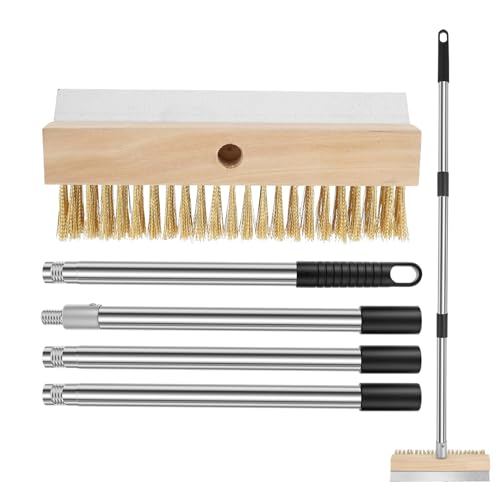 Cepillo para Limpiar Hornos,Cepillo Limpiador Parrillas 149 Cm - Accesorio Cocina Resistente Al Calor con Raspador para Barbacoa Hombre Mujer