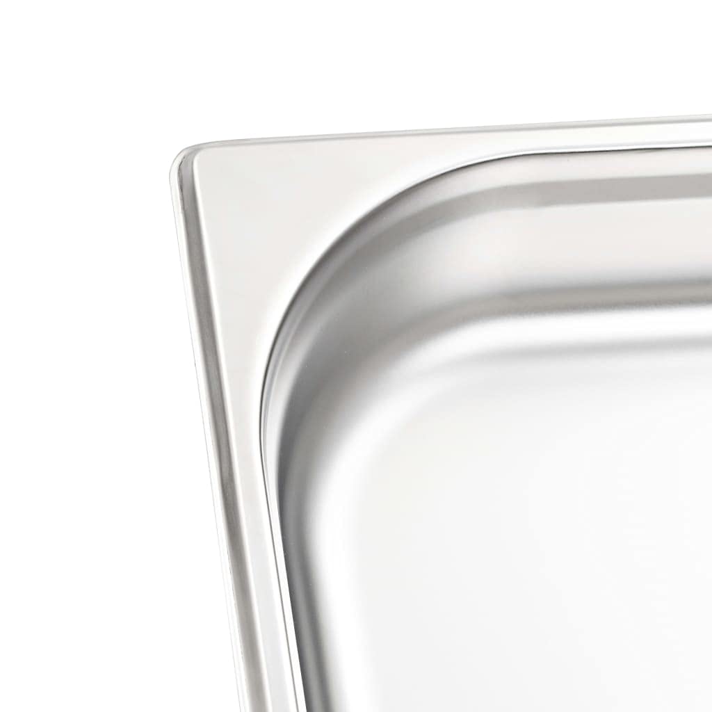 Brokky Contenitori Gastronorm 4 pz GN 1/1 65 mm in Acciaio Inox-Contenitore Gastronorm, Resistenza Termica,Compatibile con i forni a convezione, frigoriferi,Chafing Dishes