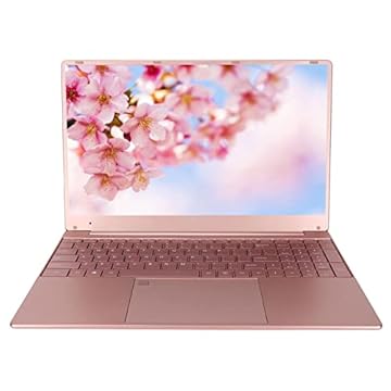 Laptop Rosa 15,6 Polegadas - Computador Com CPU Quad Core Com Tela IPS, Armazenamento ROM 16GB 512GB Computador HD 1920 X 1080 Leitor Impressão para Escritório, Bateria 6.000 MAh (16+512G plugue americano)