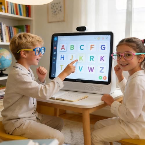 Image of Ultra-Light Blue Light Blocking Glasses with Case for Kids and Teens,Anti Eyestrain &UV400