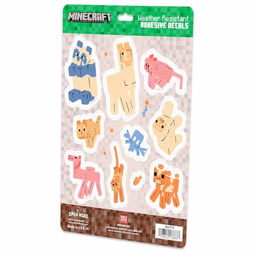 Image of Minecraft Animal Friends Adhesive Vinyl Decals - Fun Minecraft Stickers for Console, Locker or Gaming Accessories, 1 Pack (10 Count)