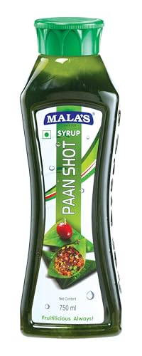Image of Mala's Paan Syrup 750ML Bottle | Mixer for Paan Shot, Mocktails, Cocktails, Drinks, Juices, Beverages