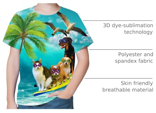 Image of LAIDIPAS Boys Girls 3D Graphic T-Shirt Short Sleeve Tops Tees 6-16 Years