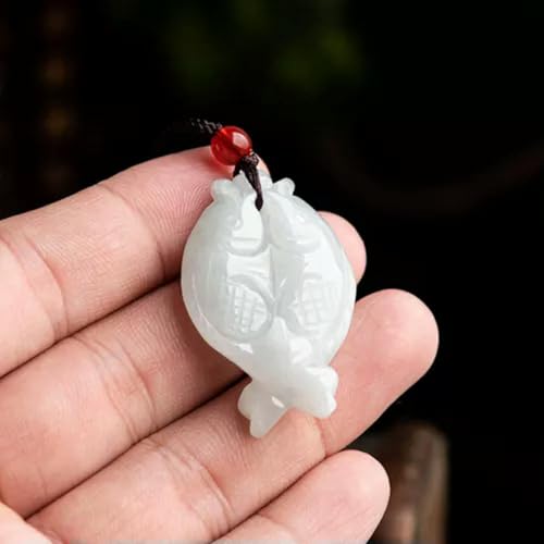 Pendentif en jade jadéite de qualité A, collier en pierre naturelle sculptée à la main - 3