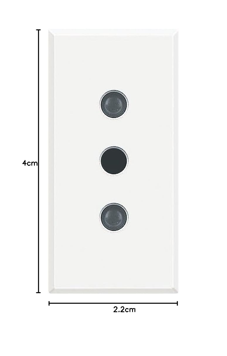 Bticino Stecker 2P+T, 10 A, 250 V, Weiß – Abgeschirmte Kullen, Achsabstand 19 Mm