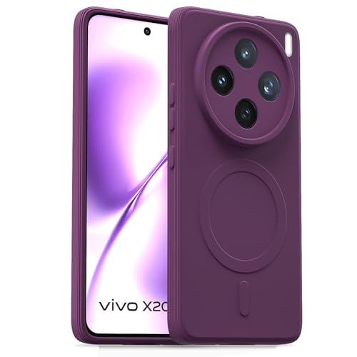 Image of Pikkme Back Cover for Vivo X200T 5G Soft Matte Silicone Mag-Safe Design (Mag-Safe Not Support) Camera Protection | Slim Fit Bumper Cover (Purple)