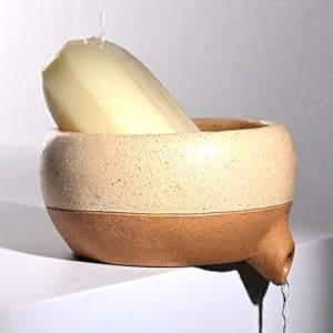 Wowhalolo Rustikale Harz Seifenschale mit Abfluss