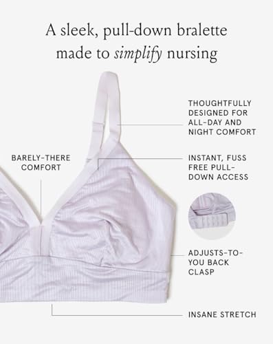Image of Bodily Effortless Pull Down Nursing Bra for Maternity & Breastfeeding | Wireless Breastfeeding Bra, Soft, Stretch Fabric for Pregnancy & Postpartum Wear, OEKO-TEX Standard 100 Certified Fabric