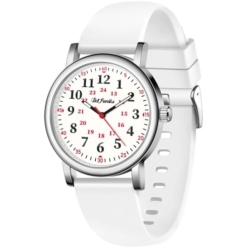 Montre infirmière analogique argent montre montre femme étanche blanche