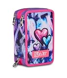 SJ GANG STYLE JAM GANG Astuccio Scuola 3 Zip, Sj Ever Multiviolet, Viola, Triplo Scomparto, Portapenne Attrezzato, 45 pezzi, Accessori Zaino, Scuola elementare, Bambina