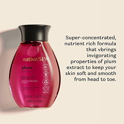 Nativa SPA by O Boticario Plum Body Oil | Enriched with Purified Quinoa Drops to Boost Hydration, 8.4 oz. (240 ml)