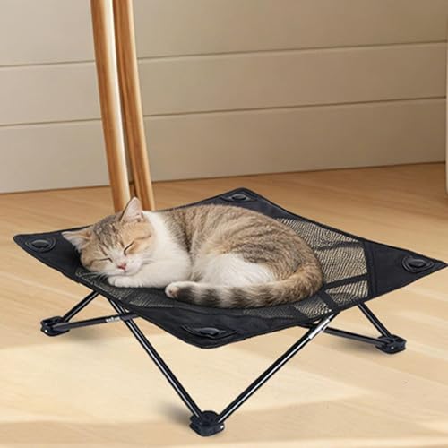 Lit pour chien pliable en mesh respirant pour camping et balcon
