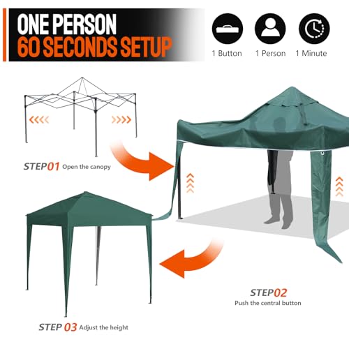 3x3m Heavy-Duty Pop-Up Gazebo - Waterproof & UV Protection Folding Shelter, Portable Shade Tent for Backyard, Garden, Beach, Camping, Parties & Events - Image 2