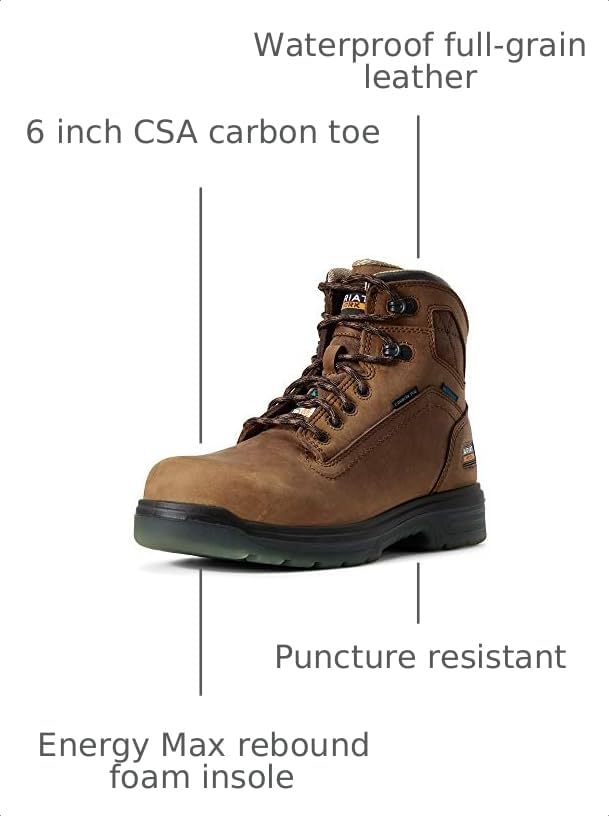 Image of ARIAT 6 inch Turbo H2O CSA Carbon Toe
