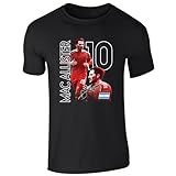 100 % no oficial Mac Allister Liverpool - Camiseta para fanáticos del fútbol, Negro, XL