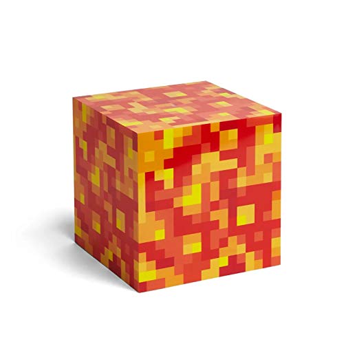Minecraft Lava Block LED Mood Light | Minecraft Lamp Mood Lighting USB Or Battery Powered | Collectible Minecraft Mood Lamp | White Mood Light LED Minecraft Lava Block | 6 Inches Tall