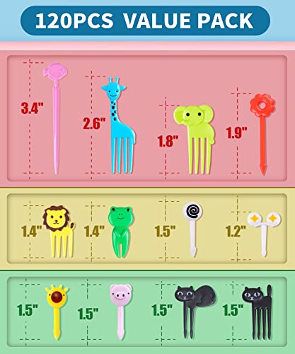 120Pcs Animal Food Picks For Kids, Vicuna R Toddler Food Picks Bpa-Free, Fun Kids Food Picks For Bento Box, Reusable Cute Fruit Toothpicks, Kids Lunch Accessories Decorations #TOP6