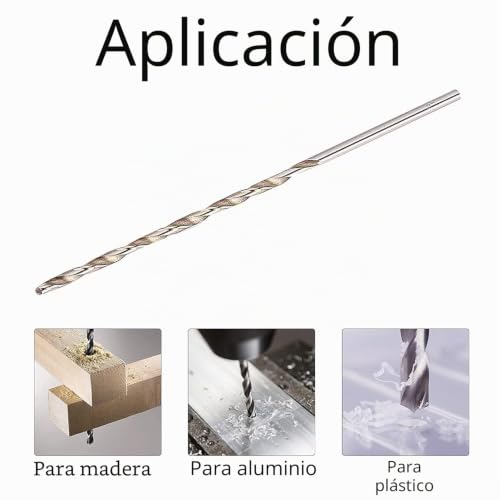 Miniatura 6 de Broca Extra Larga Hss De 8 Mm X 200 Mm Vástago Recto Walfront